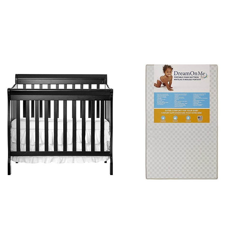 Dream On Me 4 in-1 Aden Convertible Mini Crib with Mattress