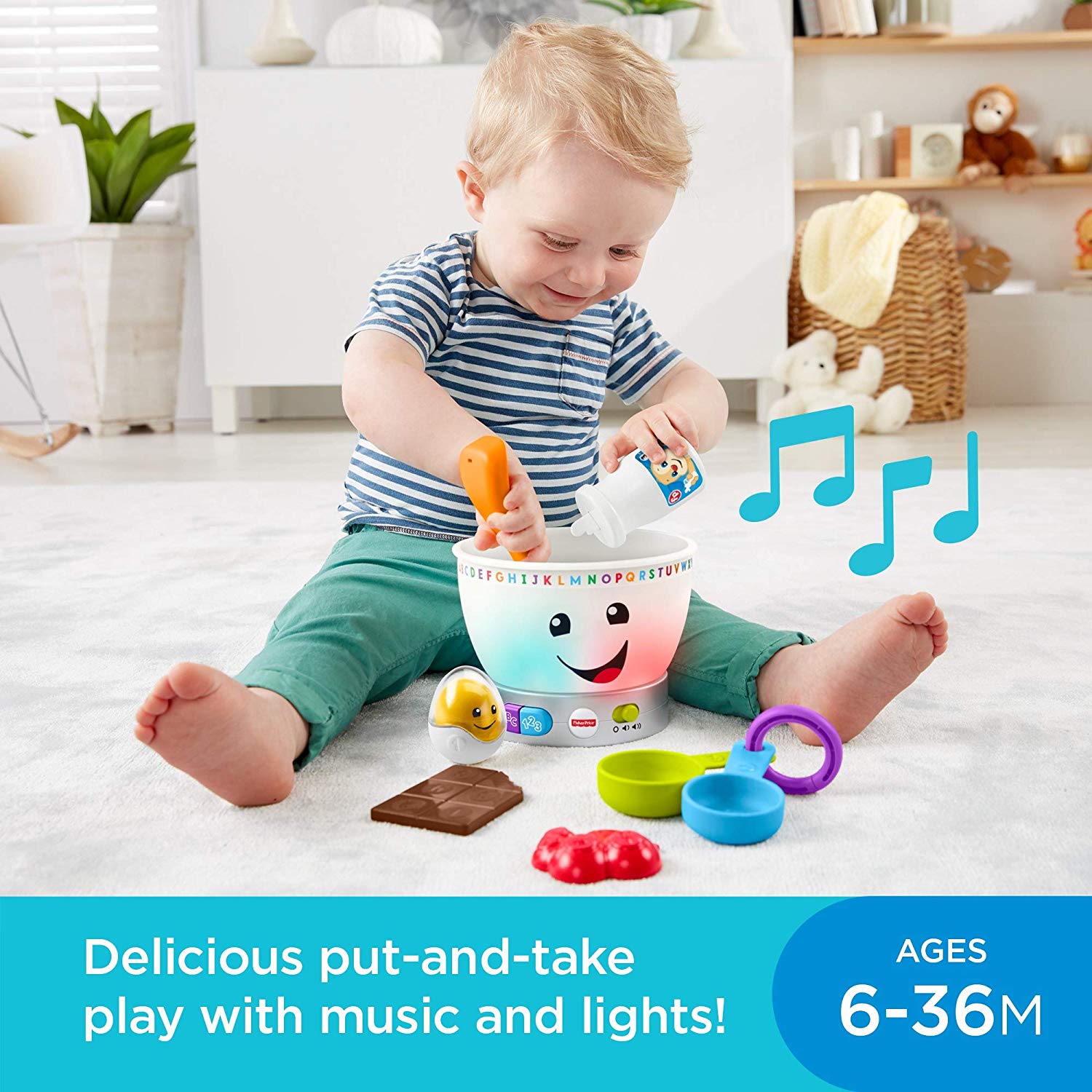 Fisher-Price Laugh & Learn Baby Learning Toy Color Mixing Bowl
