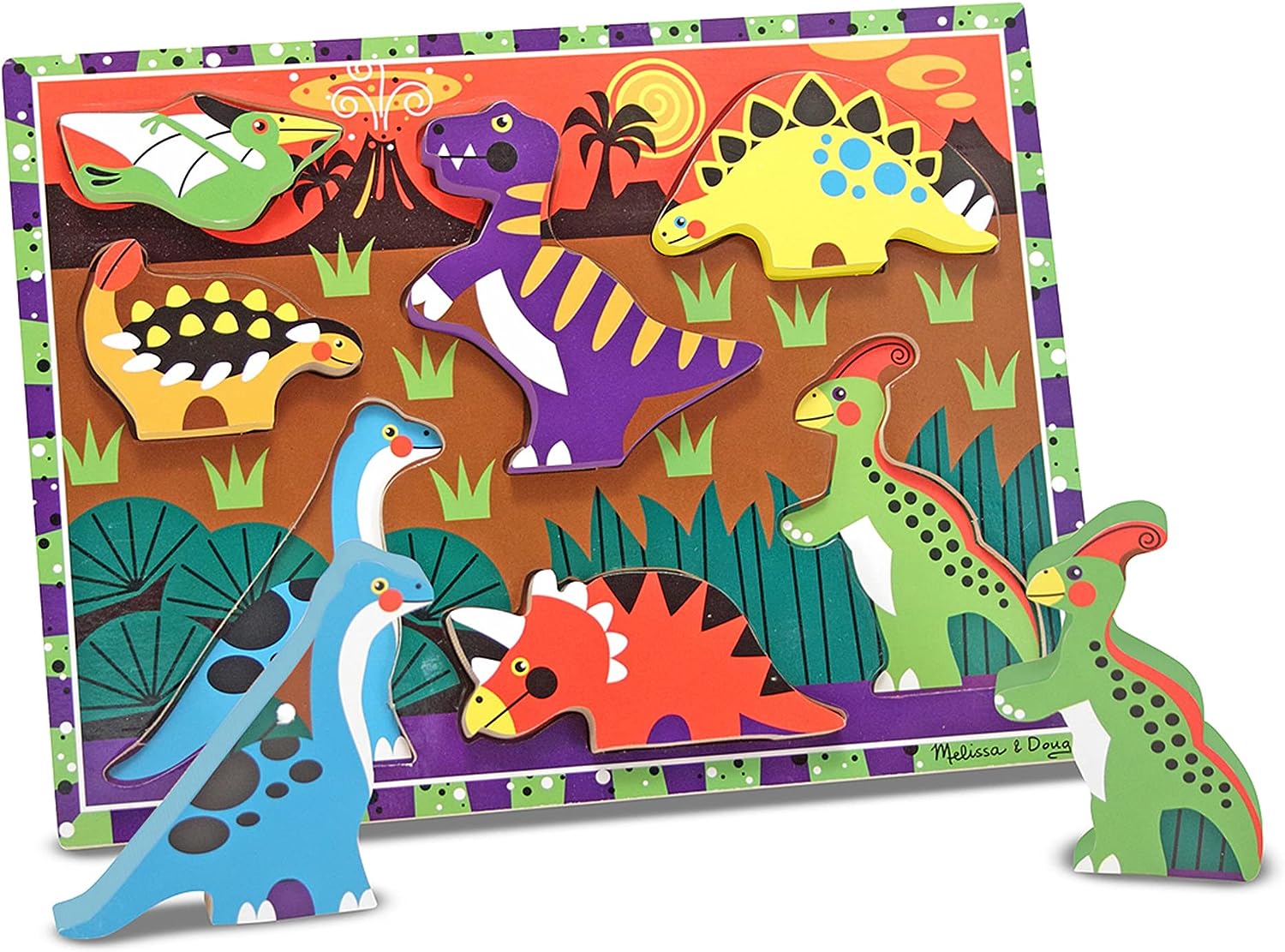 Melissa & Doug Dinosaur Wooden Chunky Puzzle
