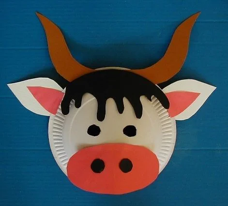 A Round Paper Cow with Big Horns