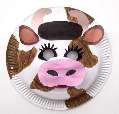 Big Lashed Paper Cow Mask