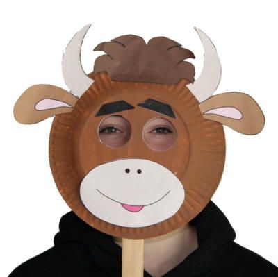 Brown Paper Cow Mask