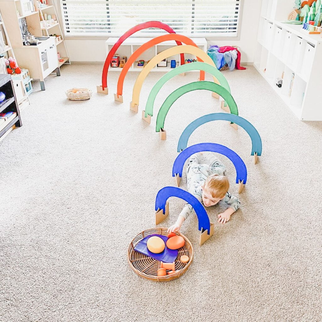 Cardboard Rainbow Tunnel