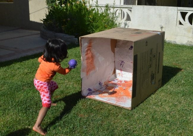 Cardboard Throw Ball Painting Craft