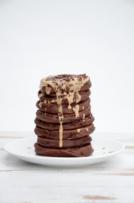 Chocolate Peanut Butter Banana Pancakes