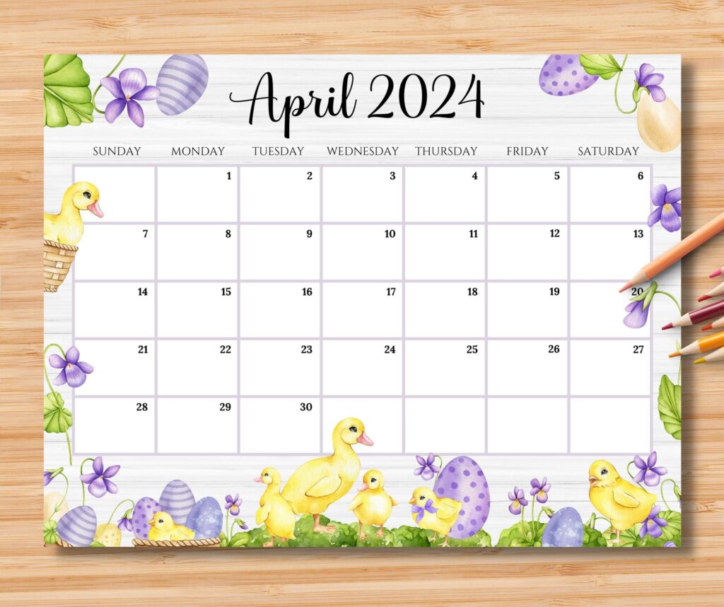 Delightful Easter Theme Calendar