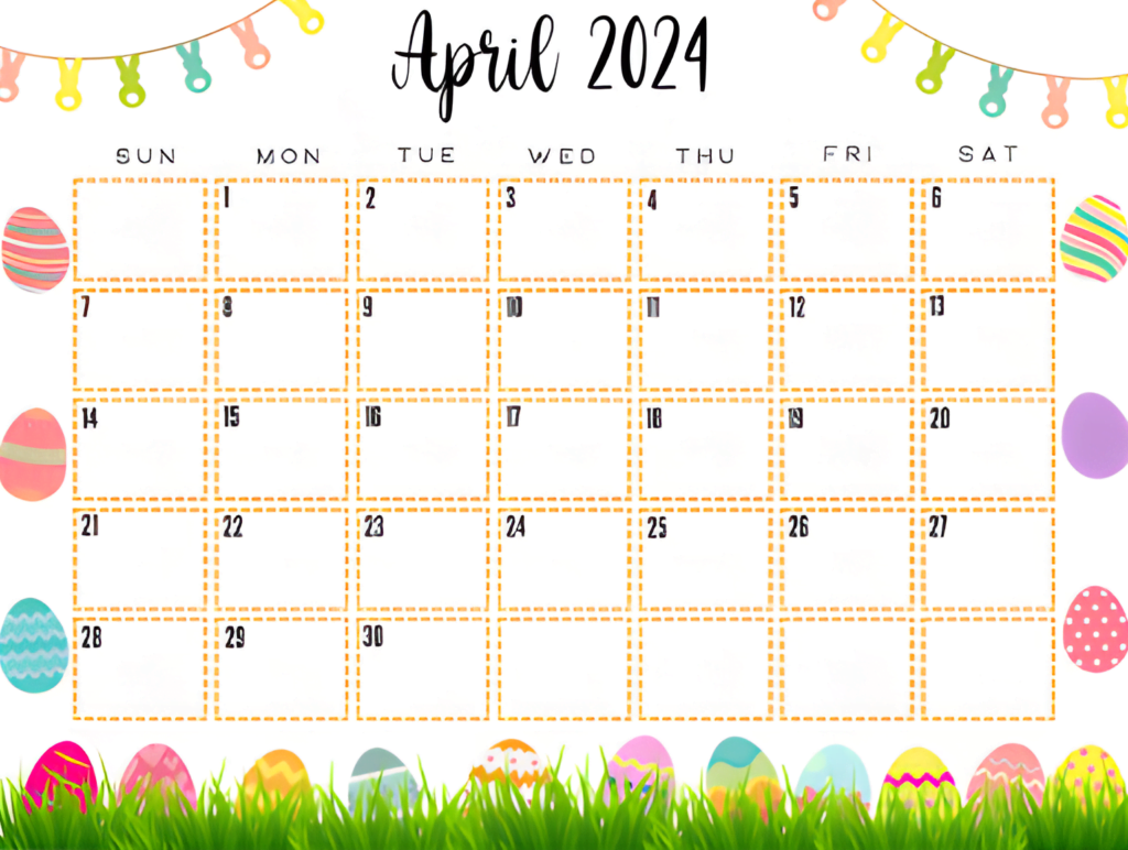Easter Eggs Playful Calendar