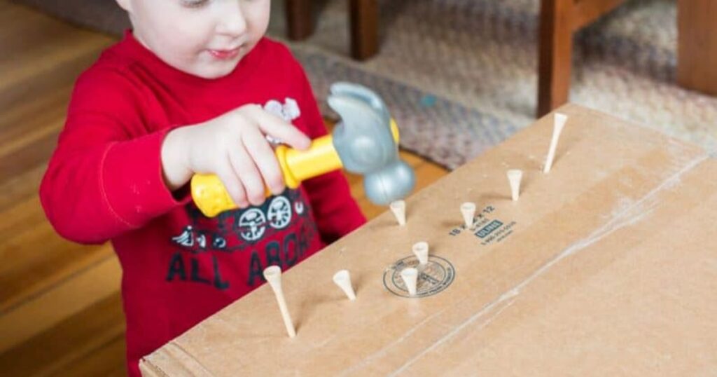 Hammering Cardboard Box