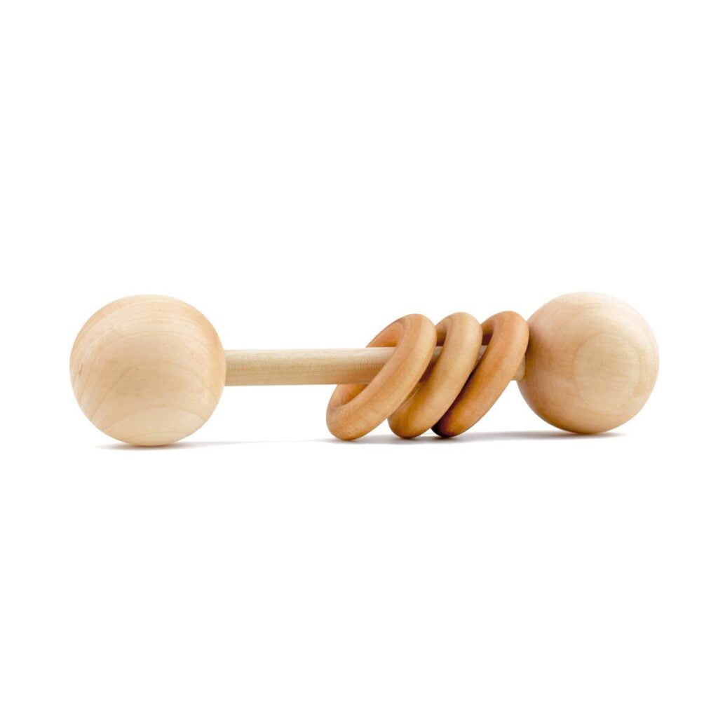 Homi Baby Wood Rattle Teether (Natural)
