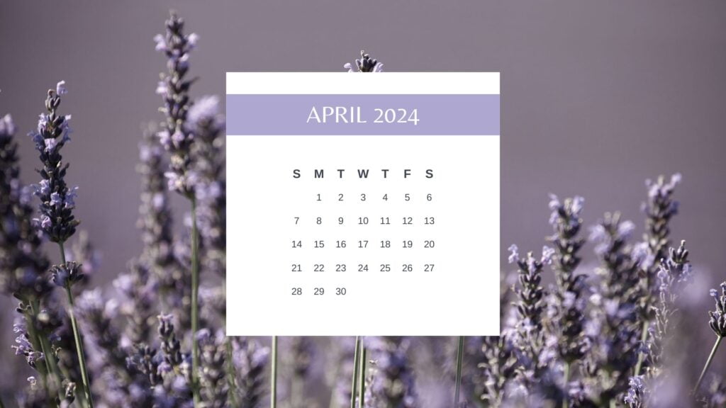 Lavender Floral Design Calendar