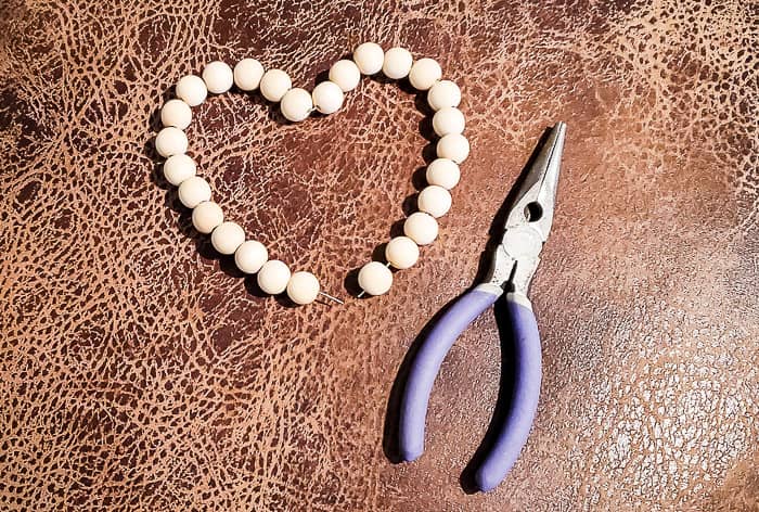 Wood Bead Heart DIY